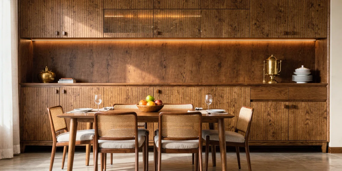 Crockery Unit Design, Built Into the Wall